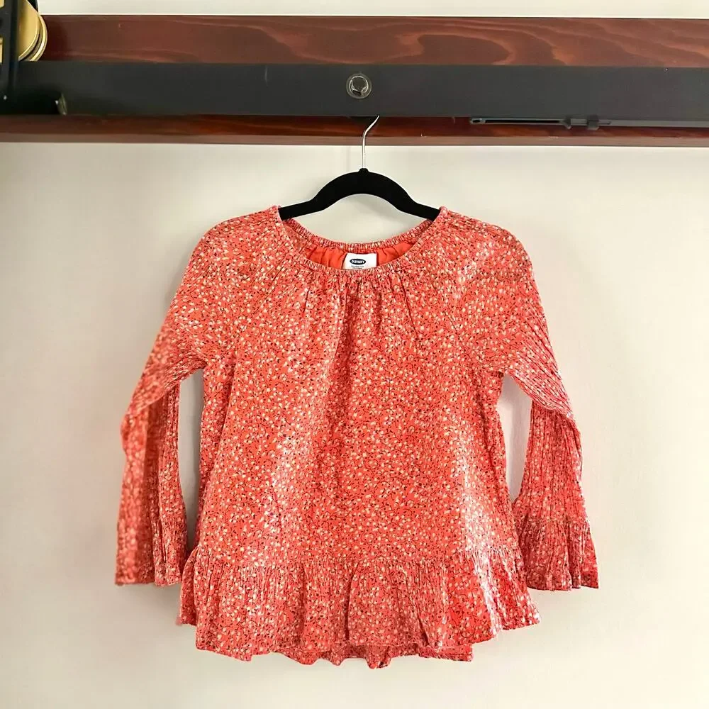 Old Navy Girls Floral Peplum Top | Bell Sleeves | Size 5T